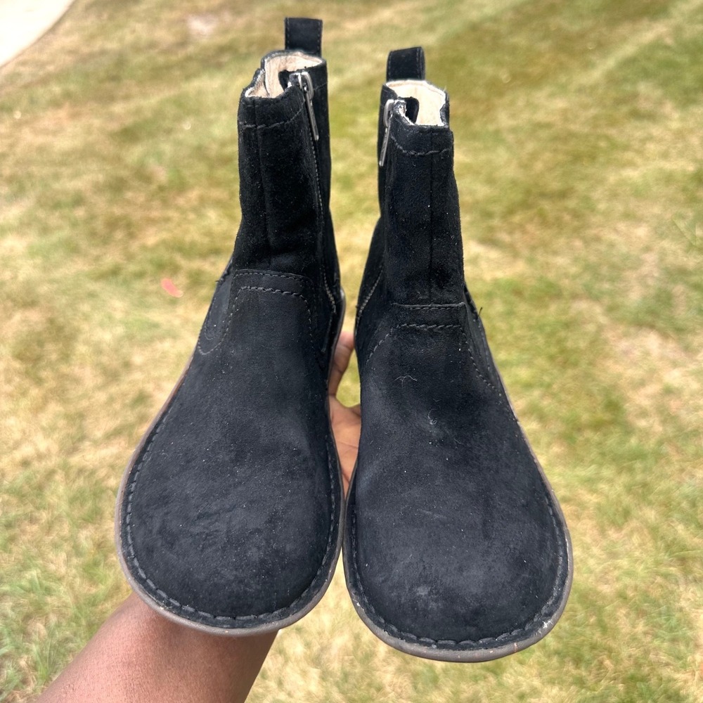 UGG Neevah Suede Side Zip Shearling Lined Ankle Boots Women's Size 7 Black - Picture 5 of 13